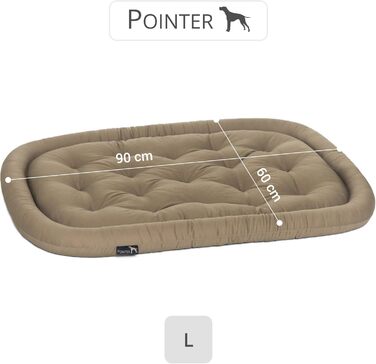 Ортопедична подушка для собак середніх порід, 90x60 см - лежанка для собак, миється до 95°C, без запаху, міцна, для дому та вулиці, Made in Germany (L - 90x60 см, золотисто-коричнева)