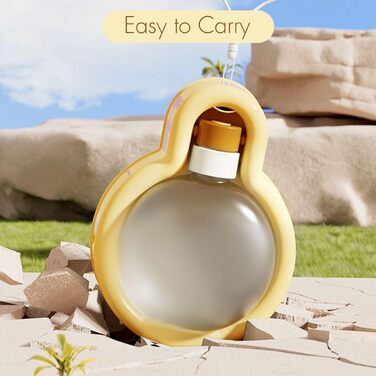 Водяна пляшка для собак Aimondow, подорожна миска для води для цуценят, портативна пляшка для води для домашніх тварин, витокозахисний диспенсер для води з годівницею для цуценят для прогулянок, походів, подорожей (340 мл) (жовтий, 16.9oz)