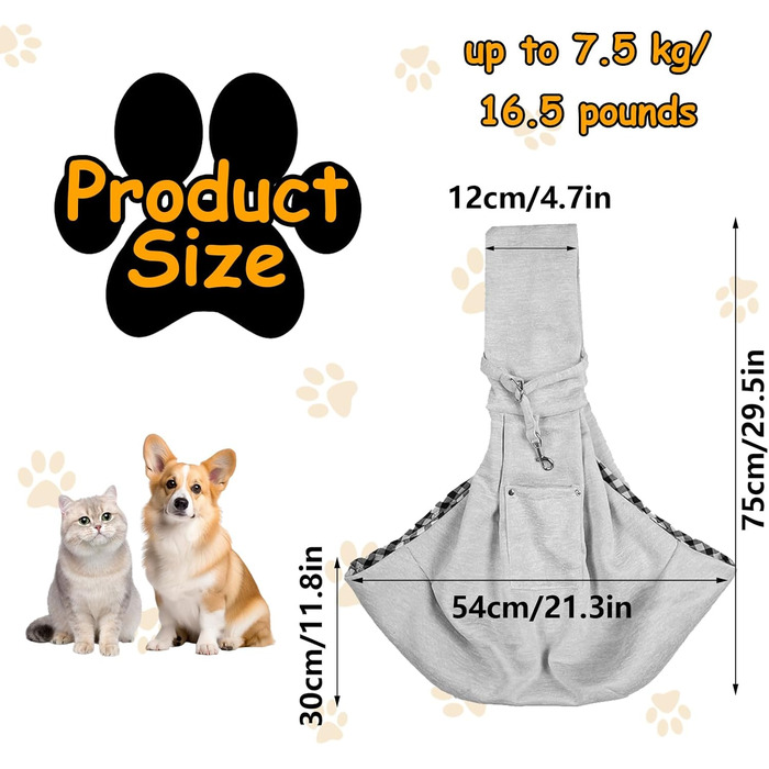 Сумка-переноска для собак, сіра переноска для середніх собак, маленьких собак та котів, переноска для цуценят з пряжкою, двостороння переноска для прогулянок на відкритому повітрі, подорожей, покупок