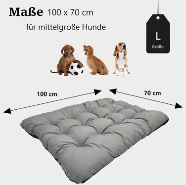 Килимок для собак KING DOG розмір L 100 x 70 см, водовідштовхувальний, для великих і середніх собак, сірий, 10 см, кулер