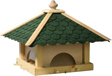 Велика дерев'яна годівниця для птахів XXL з 4 висувними лотками Luxus-Vogelhaus 98700e з сосни для саду та балкона