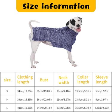 Теплий в'язаний пуловер для собак та котів (S, блакитний)