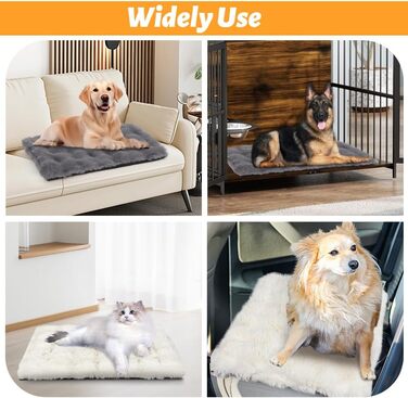 Самогріюча ковдра для домашніх тварин Wdmiya 60x45 см, для котів та собак, миюча, флаєцева, без електроживлення, для автомобіля. Білий колір, розмір M.