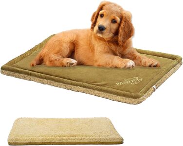 Килимок для собак, лежанка Comfy, великі породи, миється, плюш, стильний, лежанка для домашніх тварин, собача ковдра, двосторонній килимок (110x70cm) -2 (50x70cm, Коричневий-1)