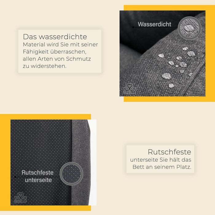 Крісло-лежанка для собак середніх порід – лежанка-кошик, водонепроникна, міцна, сіра, 75 x 55 x 20 см