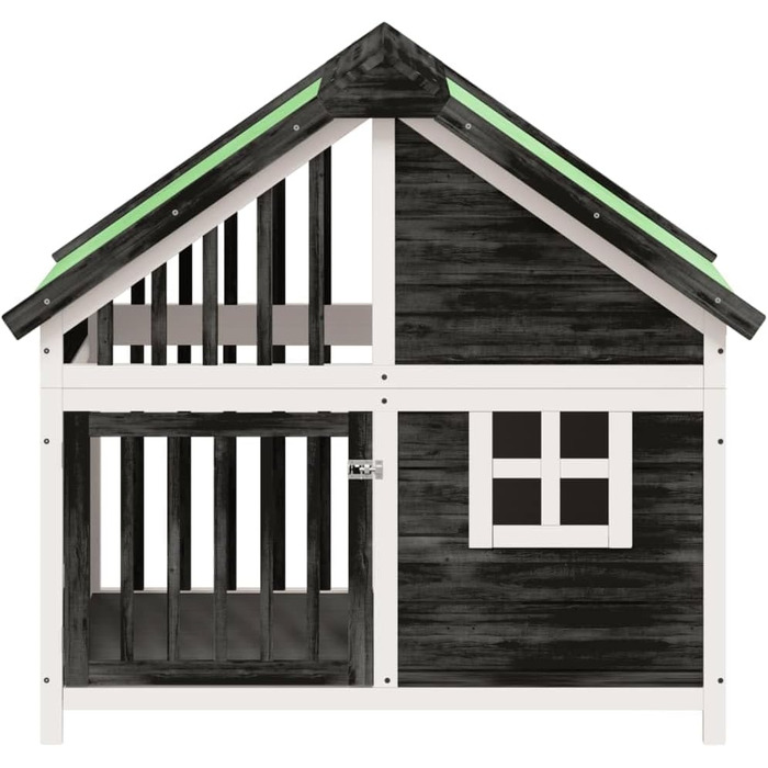 vidaXL Будка для собаки сіра 96x60,5x87 см з масиву сосни