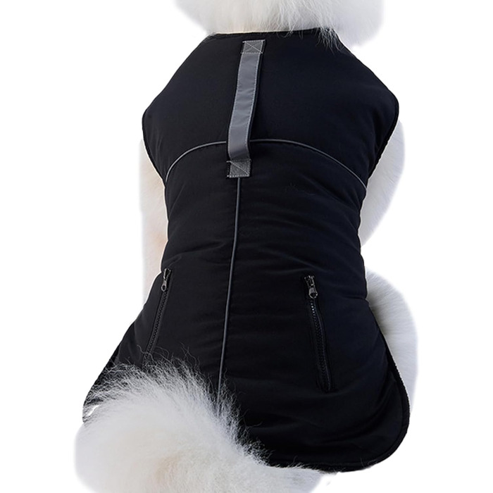 Зимовий теплий одяг для собак: куртка з коміром-стійкою, тепла ізольована верхня частина з м'яким флісом, костюм для цуценят з вітронепроникним дизайном, одяг для собак маленьких та середніх розмірів для прогулянок у холодну погоду
