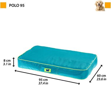 Ортопедичний лежак для собак та котів FERPLAST Polo - блакитний, 80x50x8 см, M, знімний наповнювач, миється, стійкий до подряпин