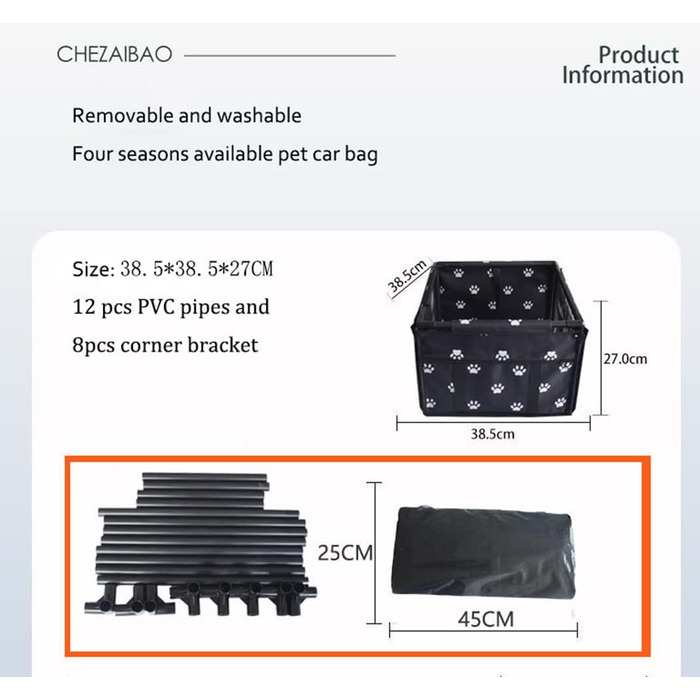 Водонепроникний та дихаючий килимок для автомобіля з домашнім улюбленцем, безпечний бустер для тварин, миючий, з оксфордської тканини, чорний