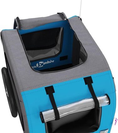 Фahrраd-причіп для собак Tidyard, причіп для собак з відбивачами та прапорцем, Максимальне навантаження 45 кг, блакитно-сірий Оксфорд, матеріал - метал