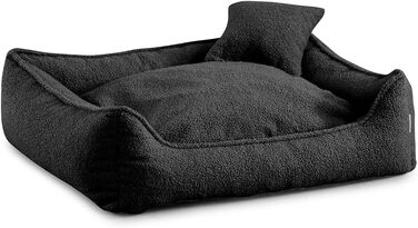 Ліжко для собак Gutekissen® Bear, середнього розміру, чорне - з подушкою, миється - вибір кольору та розміру (M - 80x70)