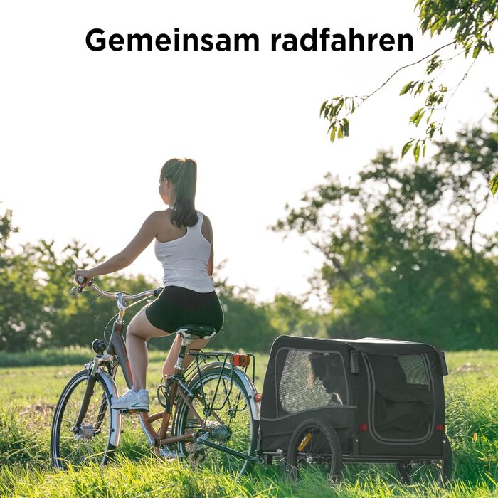 Легкий велосипедний візок для собак 2-в-1 – для собак вагою до 30 кг, складаний, з кулером, прапорцем безпеки та м'яким килимком, сумісний з електровелосипедами