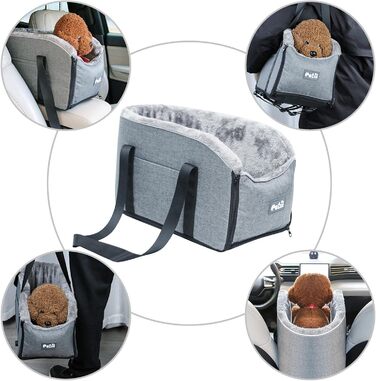 Автокрісло для собак Mittelkonsole, безпечний крісло-підвищення для тварин, миється, з ременями, для маленьких собак та котів