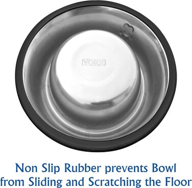 Набори мисок для котів VORX з нержавіючої сталі з антиковзким гумовим дном, 15 см, 3 шт.