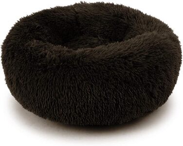 Лoir М'яке ліжко для собак великих та екстра-великих порід, 120 см, Чорний колір, Кругле м'яке ліжко-подушка, Можливість прання, Глибокий сон