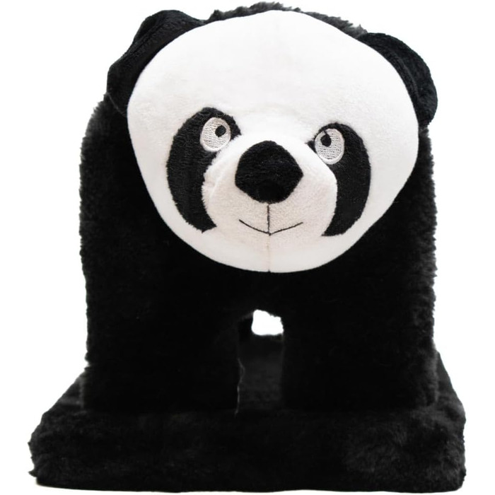 Дряпак для котів з сизалю та плюшу в формі панди, 56 x 18 x 18 см, чорний