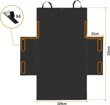 Захист для багажника авто: килимок для собак з боковим захистом, універсальний, вологостійкий, міцний