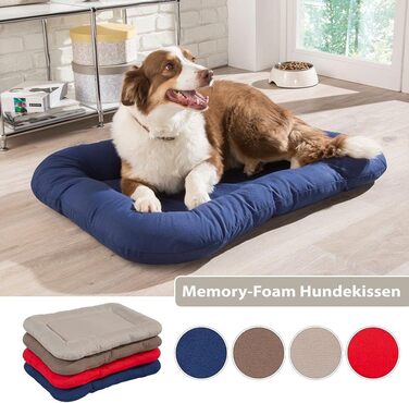 Ортопедичне собаче ліжко KAHU® з віскоеластичною піною (50x76 см) • М'яке та зручне ліжко для собак • Вологостійке та легко миється • Колір: блакитний (89 x 66 x 8 см)