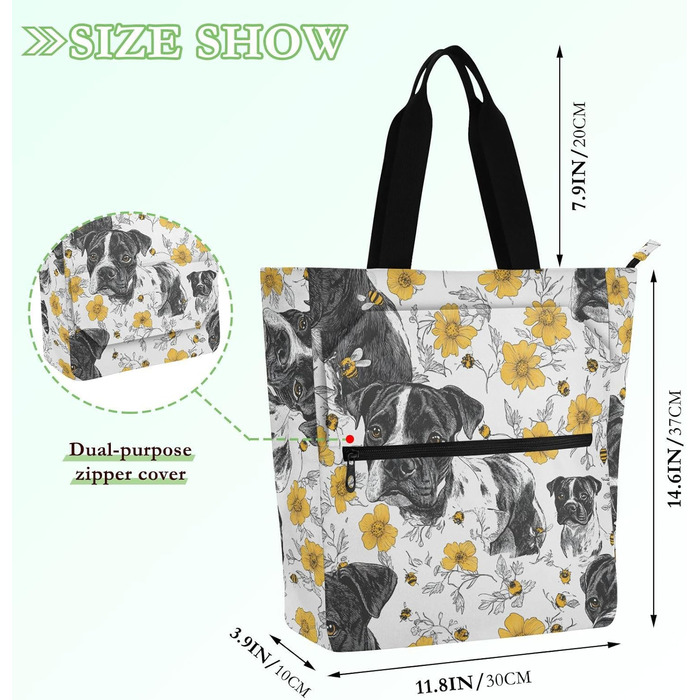 Дитяча сумка-переноска для собак Стаффордширського бультер'єра, легка, багаторазова, з блискавкою, для коледжу, шопінгу, пляжу, кольори веселки