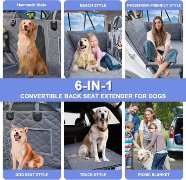 Накладка на сидіння автомобіля для собак, жорстка підкладка, витримує до 180 кг, водонепроникний захист з сіткою-вікном, підходить для позашляховиків та вантажівок, сірий колір, розмір L (147×75 см)