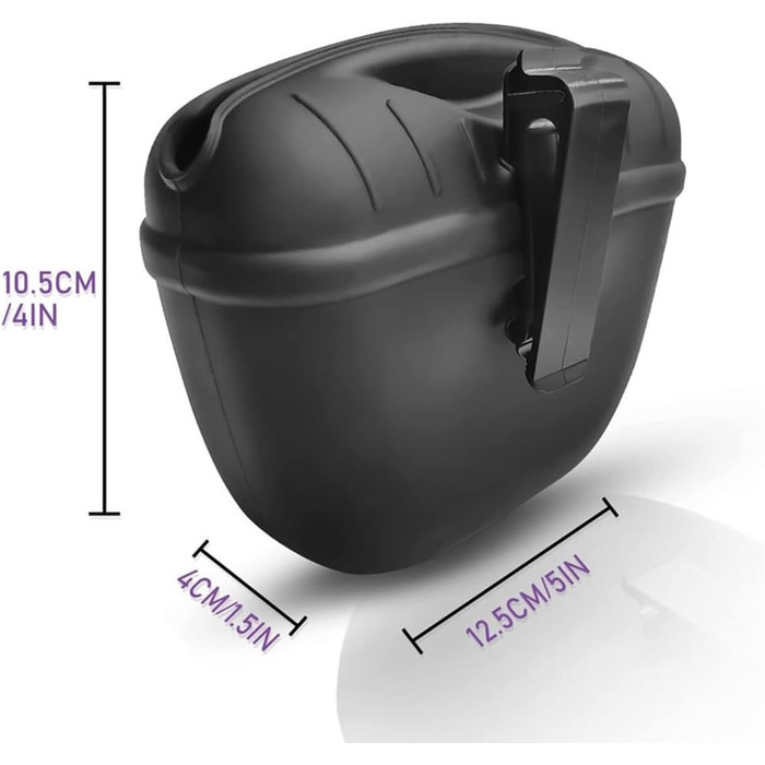 Сумка для ласощів для собак з силікону, на кліпсі, портативний контейнер для тренувань, практичний талійний кліп, для прогулянок з собакою