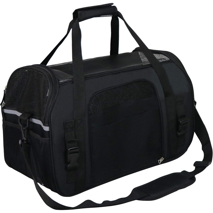 Елітна переноска для тварин EliteField, XL, для собак, котів, цуценят, чорна, схвалена авіакомпаніями, м'які боки, розмір 53.3 x 30.5 x 33 см