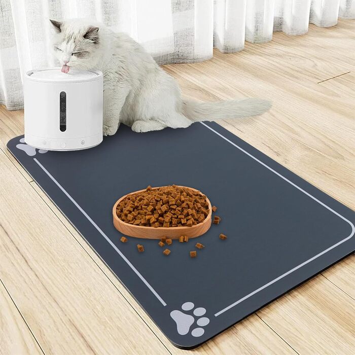 Килимок під годівницю для собак та котів, неслизький, швидковисихаючий, легко миється (зелений, 40x60 см)