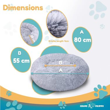 М'яке ліжко для собак знімний чохол 80 см - Ручна робота, пухнасте ліжко для собак, подушка для собак пухнаста - ліжко для котів, машинне прання - кругле ліжко для котів зелене 80 см, зелене