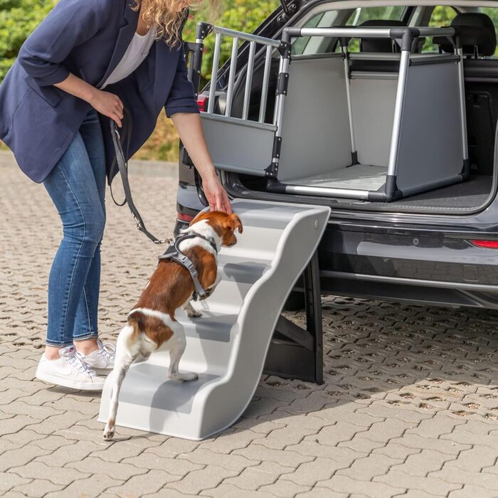 Сходинка для собак TRIXIE з гумовим покриттям – 4 сходинки, сіра