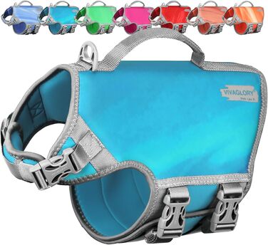 Жилет рятувальний для собак VIVAGLORY Neoprene, L, блакитний (66-74 см)