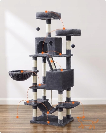 Високий кігтеточка-стовп для котів, вежа Feandrea, 161 - 220 см