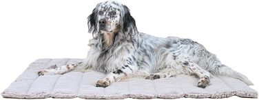 Матрац для собак XL (85x110 см), бежевий, знімне ліжко, для суглобів, легко переносити, машинка-мийка