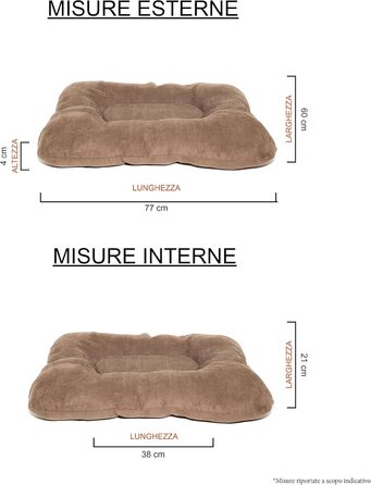 Подушка для собак та котів Gepolstert, коричнева, 77x60 см, поліестер