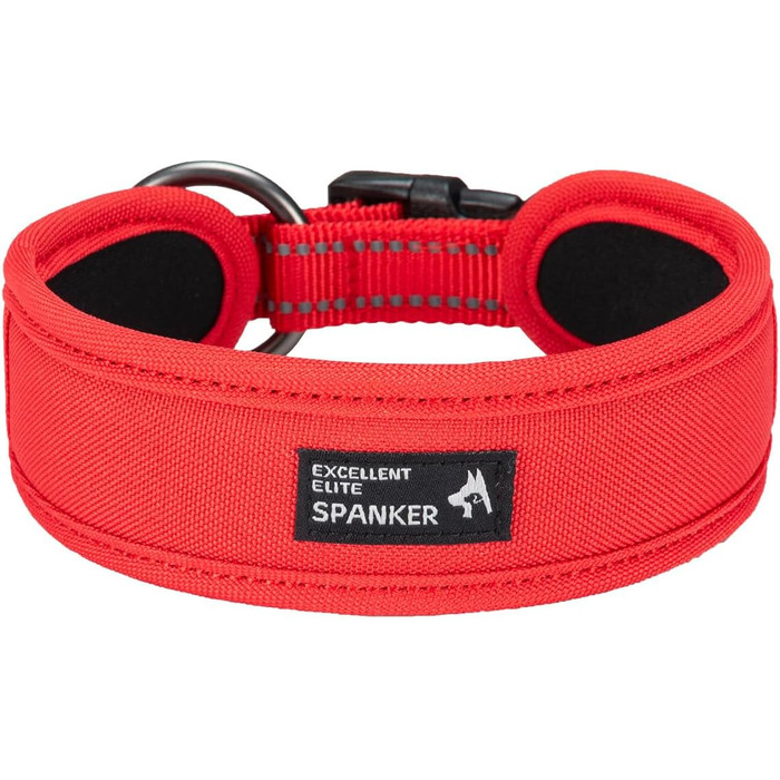 Нашийник для собак EXCELLENT ELITE SPANKER з PU матеріалу, з пряжкою, регульований, для малих, середніх та великих собак, чорний, червоний, синій (RED-L)