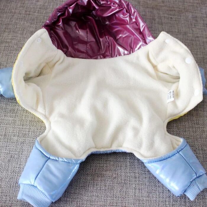 Зимовий одяг для собак: пуховик, комбінезон, зимова куртка. Водонепроникний зимовий теплий одяг з капюшоном для собак. Кольори: фіолетовий, жовтий. Розмір S