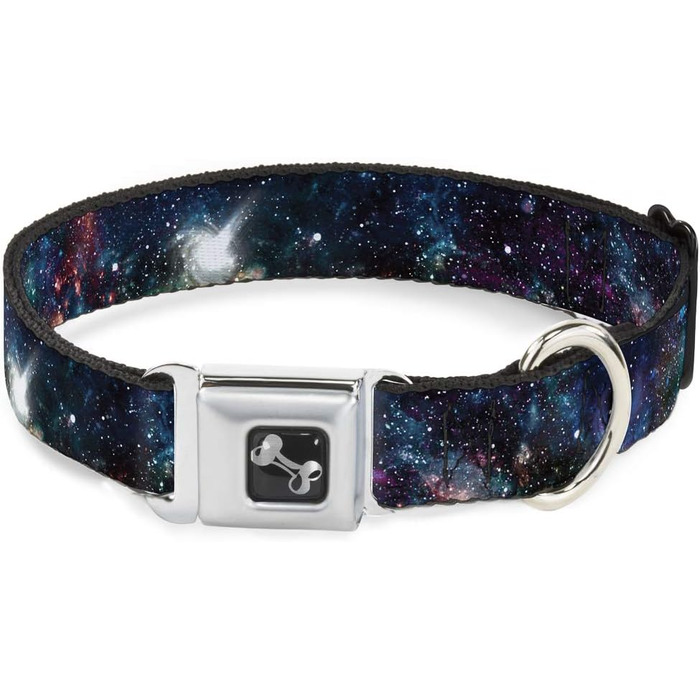 Нашийник для собак Buckle-Down Galaxy Collage з кісткою, середній, 27,9–43,2 см