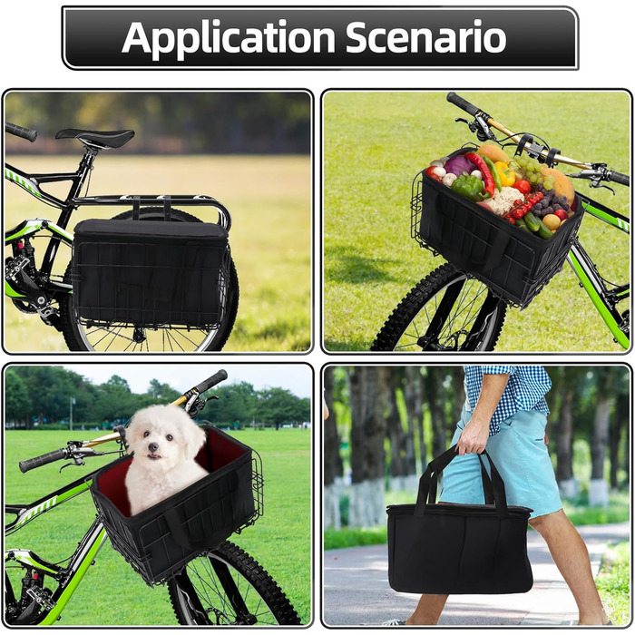 Складаний велосипедний кошик Meta з винімною сумкою для перенесення собак, тварин, продуктів, аксесуари для електровелосипеда