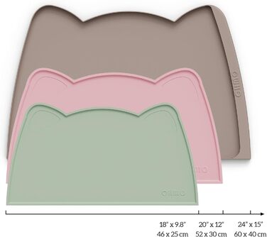 Підкладка під миску для собак та котів OHMO, силіконова, неслизька, вологостійка, 46x25 см, світло-зелена