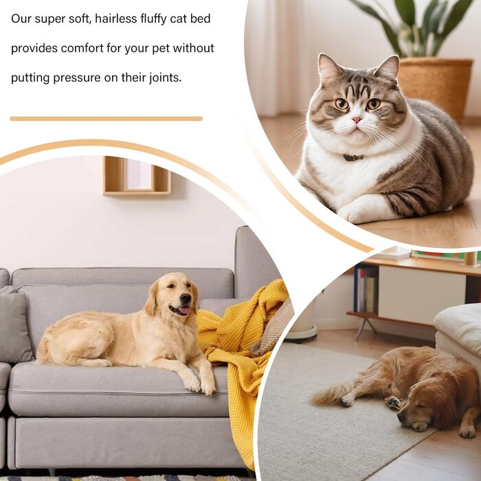 М'яке ліжко для котів та маленьких собак, кругле, з неслизьким дном, сіре (50x50x10 см)