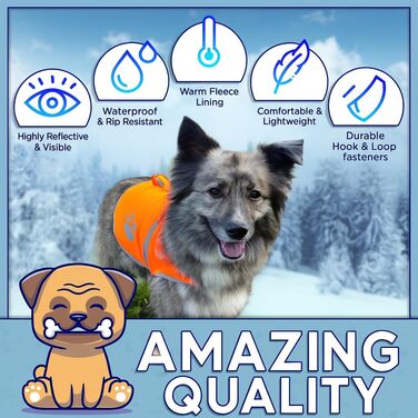 Світловідбиваючий жилет для собак з отвором для повідка, 5 розмірів - висока видимість удень та вночі, безпека на дорозі та під час полювання (Помаранчевий)