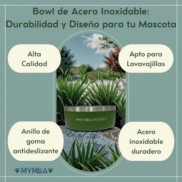 Нержавійна годівниця для котів та собак, антиковзаюча, легко миється, зелена