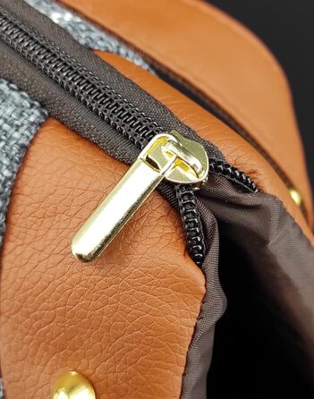 CAZO Oxford переносна сумка-переноска для собак та котів, 30x40x24 см, коричнева в клітинку, LXD1001