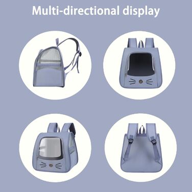 Рюкзак для кота з сіткою, портативний та складаний, переноска для домашніх тварин, дихаючий та складаний рюкзак для домашніх тварин, з прозорим вікном, для тварин до 6,5 кг