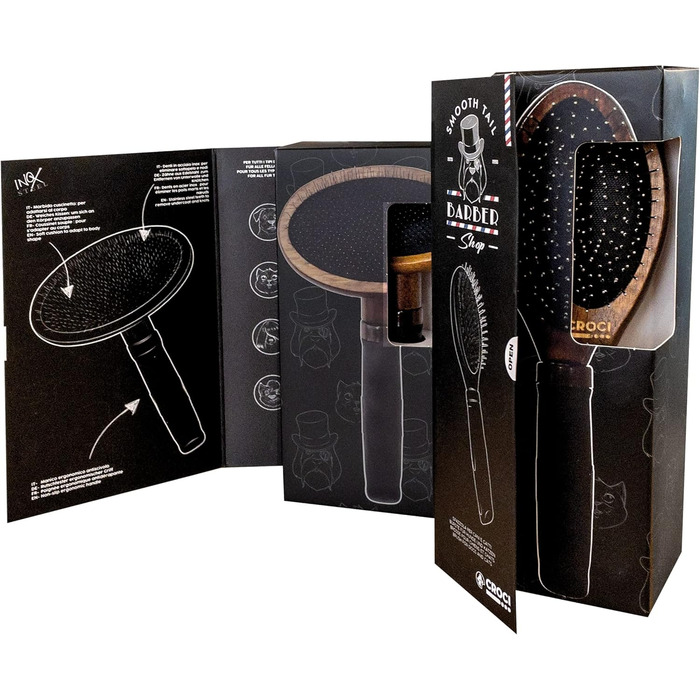 Кardер для собак Croci Barbershop: видаляє підшерсток, розплутує, з нержавіючою сталлю, для всіх типів шерсті