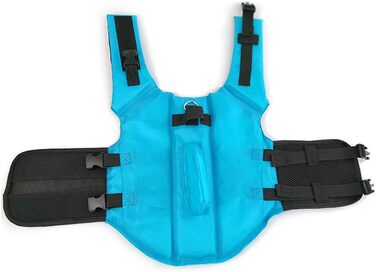 Світшот для собак Snik-S, блакитний, розмір L - рятувальний жилет для собак з короткою мордою (Мопс, Бульдог, Пудель, Бультер'єр, Чихуахуа)