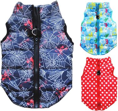 Зимовий теплий накид для собак Doubleer: водонепроникний, вітронепроникний, з блискавкою. XS, S, M, L. Колір: світло-блакитний.