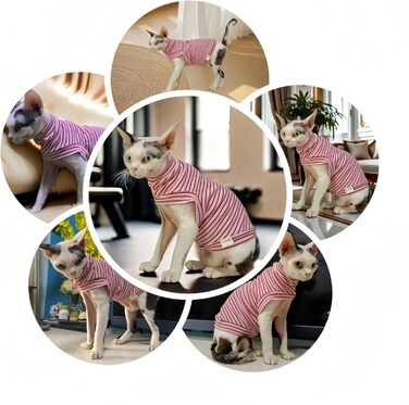 Світшот для безшерстних котів, бавовна, теплий, еластичний, рожевий, розмір S