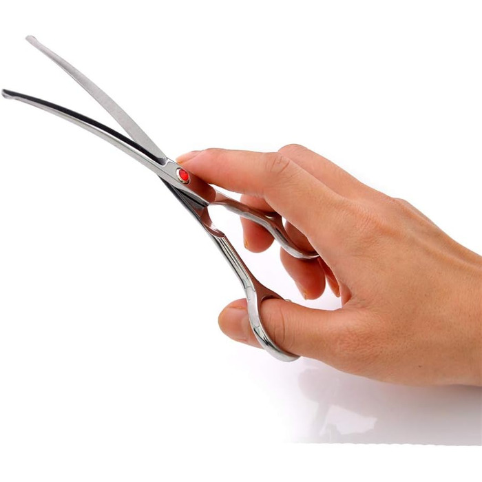 Набір професійних ножиць для грумінгу тварин, нержавіюча сталь, 6.0 дюймів, 6.5 дюймів, вигнуті ножиці, безпечні закруглені кінчики