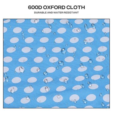 Дитяча коляска для котів та собак, 3 колеса, складна, з кошиком та тримачем для напоїв (Блакитний/У крапку)