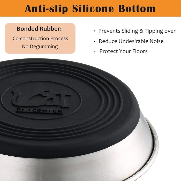 Миски для котів з нержавіючої сталі, зручні для вусів, плоскі, для корму та води, з неслизькою силіконовою основою, міцні, запасні металеві пластини для підставки, 3 шт.